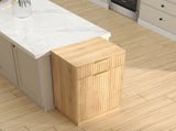 10-Gallon Woodgrain Tilt-Out Trash Can Cabinet with Wave-Textured Drawer & Pull-Out Bin 42935514