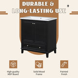 30" Bathroom Vanity without Sink, Base Only, Multi-functional Bathroom Cabinet with Doors and N725P186143B