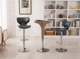 Masaccio Upholstery Airlift Adjustable Swivel Barstool with Chrome Base, Set of 2, Grey T2574P164835