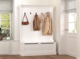Entryway Bench with Standing Coat Rack, Hall Tree with Shoe Storage Bench, Entryway Organizer with 5 W409P262447