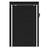 ZNTS 64" Portable Closet Storage Organizer Wardrobe Clothes Rack with Shelves Black 72214687