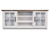 67 inch TV Stand Console for TVs up to 80 inches, No Assembly Required, Jasmine Whitewash and B108P160165
