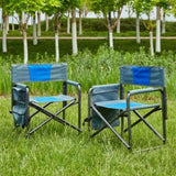 2-piece Padded Folding Outdoor Chair with Storage Pockets,Lightweight Oversized Directors Chair for W24178769