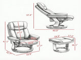 PU Leather Swivel Recliner, Reclining Chair with Footrest, Black 51978044