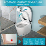 ZNTS Smart Toilet with Bidet Built in, Auto Open & Close, Elongated Heated seat, Foot Sensor Flush, LED W1243P203328