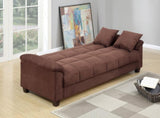 ZNTS Contemporary Living Room Adjustable Chocolate Color Microfiber Plush Storage Couch 1pc Futon HS00F7889-ID-AHD