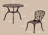 3 PCS Outdoor Bistro Set,Outdoor Patio Set, All-Weather Cast Aluminum Bistro Table Set for Backyard, 68244949