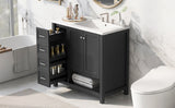 36" Bathroom Vanity with Sink Top, Bathroom Vanity Cabinet with Two Doors and Two Drawers, Solid N725P245278B