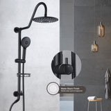 10" Rainfall Shower Head and Handheld Showerhead Combo Shower System with Slide Bar, Matte Black W1219105888