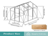 Newly marketed Gain height windproofaluminum greenhouse 6x6 FT Polycarbonate Greenhouse Raised Base 99440443