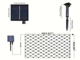 Blue outdoor solar mesh light, 6.6ft X 9.8ft fairy mesh light with 200 LEDs, 8 modes, suitable for 10016108