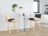 Contemporary Adjustable Round Bar Table in Silver B202P223297