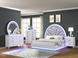 Perla 6 Drawer LED Dresser Made with Wood in Milky White 659436448698