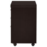 ZNTS Cappuccino 3-Drawer Mobile File Cabinet B062P153727