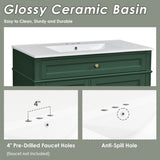 36'' Bathroom Vanity with Top Sink, Modern Bathroom Storage Cabinet with 2 Drawers and a Tip-out N710P230246F