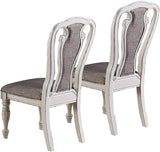 ZNTS Antique White Set of 2 Chairs Grey Upholstered Tufted unique Design Chairs Back Cushion Seat HSESF00F1825