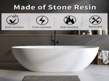 66.9Solid Surface Matte Tub, Solid Surface Soaking Tub, Stone Resin Freestanding Bathtub, Thick 37120229