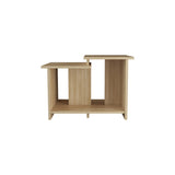 FM FURNITURE Naco Coffee Table with Open Storage, Melamine Finish, Natural Oak B128P269877
