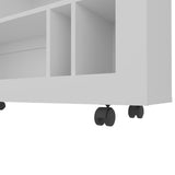 FM FURNITURE Cowlic Console Table in Melamine with Open Storage. White B128P283285