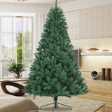 ZNTS Artificial Christmas Tree Full Natural Spruce PVC Fir Tree 7.5ft Foldable Metal Stand Unlit Green 04955729