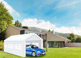 ZNTS 10'x20' Heavy Duty Carport Gazebo, Canopy Garage, Car Shelter with windows W465132836