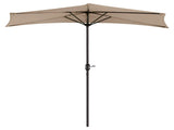9FT Outdoor Half Patio Umbrella - Balcony Furniture, Beige 19076523