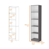Sutton Slim Bookcase with Modern 5-Shelf Design B128P176170