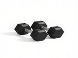 Hex Rubber Dumbbell Set No-Roll Hexagonal End Construction for Strength Training 74051487