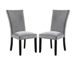 ZNTS Attractive Set of 2pc Side Chairs Dining Room Furniture Gray Flannelette Seat Nailhead Trim Kitchen B011P246253