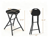 Foldable Backless Bar Stool, Waterproof HDPE Seat Counter Height Stool with Metal Frame, 330LBS 44714087