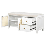 TREXM Shoe Storage Bench, Vintage Shoe Bench with Storage and Cushion, Shoe Bench with Drawers and N715P245263K