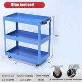 Upgrade 3-Tier Rolling Tool Cart with Lockable Wheels, Heavy Duty Steel Utility Cart, Kitchen Cart 04836174