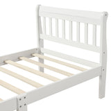 Wood Platform Bed Twin Bed Frame Panel Bed Mattress Foundation Sleigh Bed with WF192434AAK