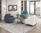 Modern Comfort Accent Chair 1pc Gray Chenille Upholstery Gold Finish Metal Legs Living Room B011P308021