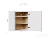 Maximize Small Space-21"Solid Wood Shaker Cabinet.Features soft-close door,2 adjustable W5662P465990