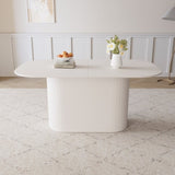 63 " MDF New Cream Style Dining Table and Regular Edge Table, 4-8 Person Dining Table, Vertical 28742696