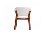 MidCentury Modern Dining Chairs Set of 2, Solid Rubber Wood Dining Side Chairs with Cream White PU W5599P547504