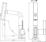 Pull-Out Lift LED Temperature Digital Display Bathroom Basin Faucet, Single Handle 360&deg Rotatable W1224125760