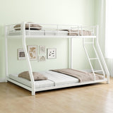 ZNTS Metal Bunk Bed Twin Over Full Size with Removable Stairs, Heavy Duty Sturdy Frame with 12" Under-Bed W1935P195937