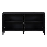 TREXM Retro Sideboard door with Circular Groove Design Round Metal Door Handle for Entrance, Dinning WF307723AAB
