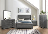 Wooden Bedroom Furniture Gray Finish 1pc Dresser of 6x Drawers Contemporary Design Rustic Aesthetic B011118703