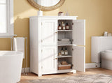 White MDF with vertical stripes, 60*30*110cm, 4-door bathroom vanity 31144451