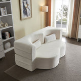 Modern Floor Sofa with 2 Pillows,Convertible Plush Corduroy Foam-Filled Sleeper Sofa Bed,15" Full W1885P347080