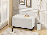 50" Ottoman Bench in Textured Boucle, Rectangular Design with Hinged Lid for Seating, Footrest, and N767P268309W