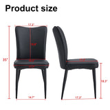 Modern Black PU Chair Set - Four Pieces, The backrest has a vertical and smooth line design.Suitable W1151P268762