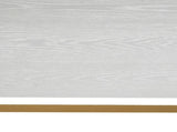 2-Tier Console Table, Gold Sofa Entry Table with White Top and Gold Metal Frame 58656376