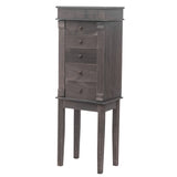 ZNTS Standing Jewelry Armoire with Mirror, 5 Drawers & 8 Necklace Hooks, Jewelry Cabinet Chest with Top 64066253