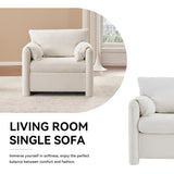 002 Fixed-Modern Sofa Chair, Elegant Single Sofa Chair with Soft Chenille Cushion for Living Room, W2636P232353