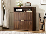 Shoe Cabinet Storage for Entryway Hidden Shoes Storage Cabinet with 2 Flip Drawers, Tall Free 16595096
