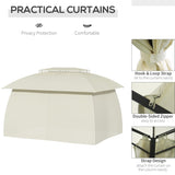 10' x 13' Patio Gazebo Canopy, Double Vented Roof, Steel Frame, Curtain Sidewalls, Outdoor Sun Shade W2225142542